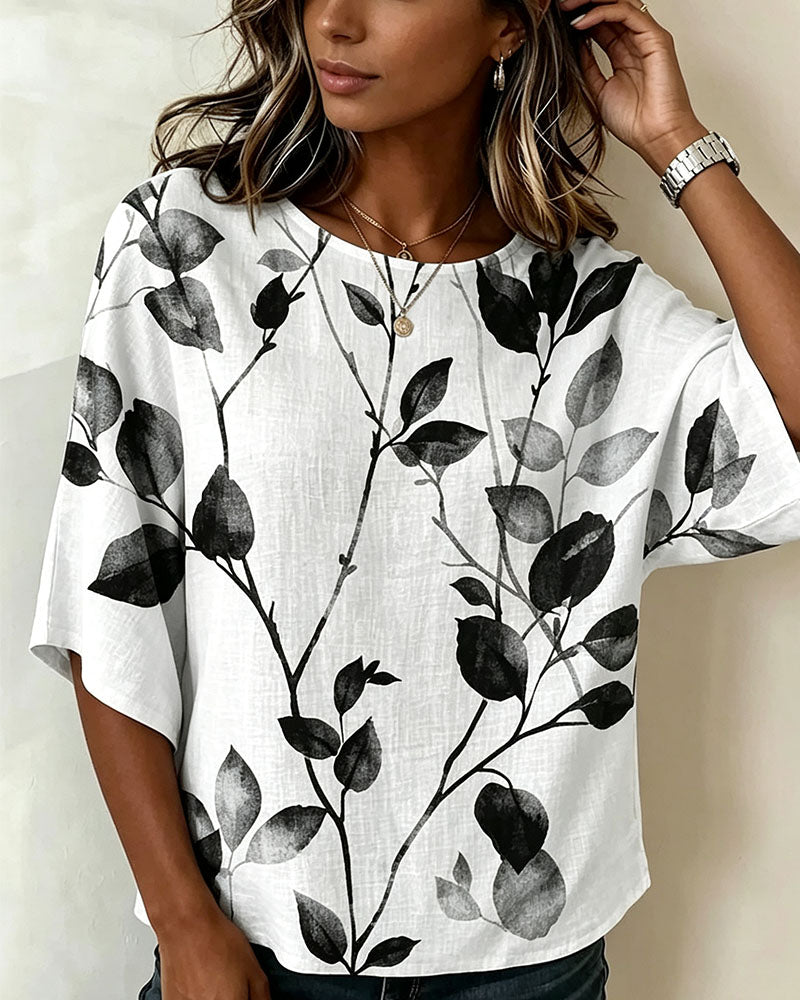 Loose Ink Wash Blouse
