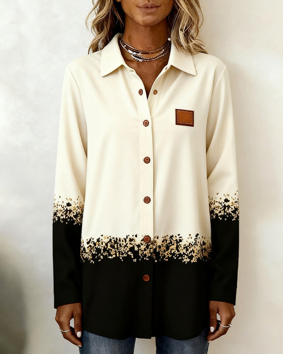 Casual Button-Front Printed Shirt