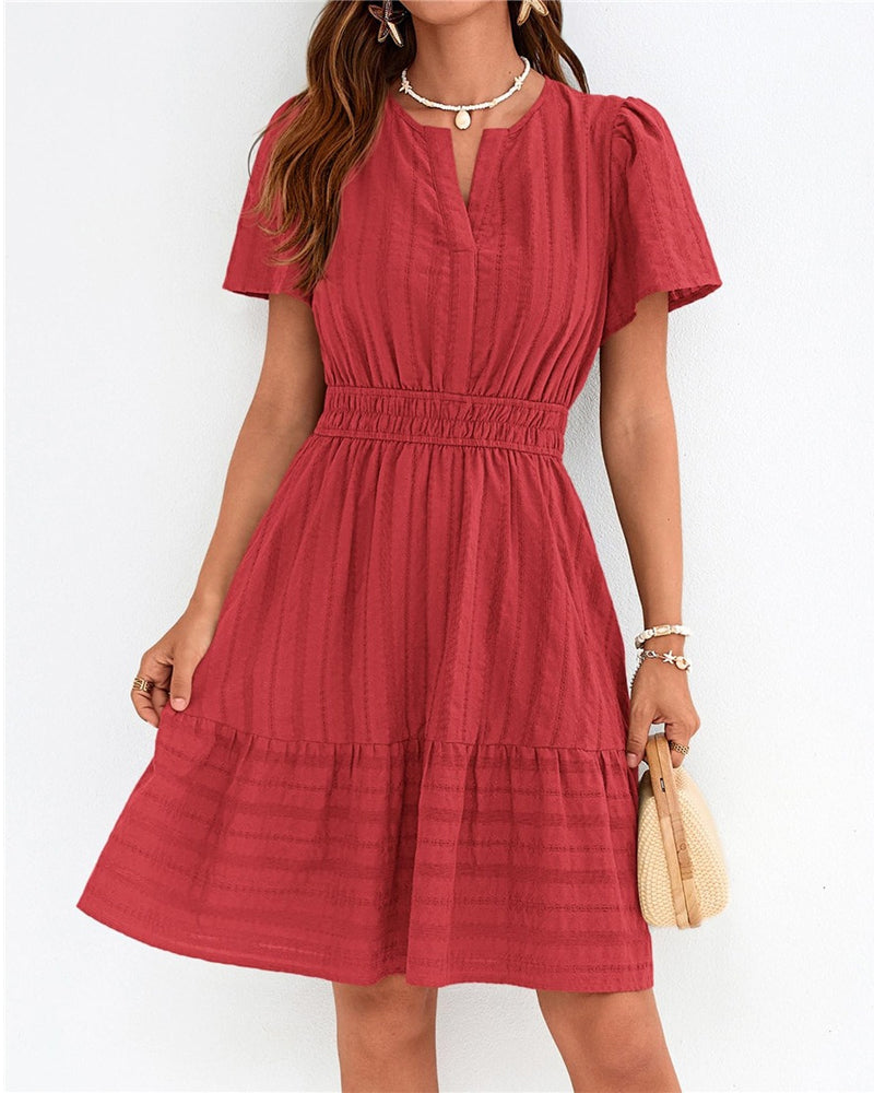 V-Neck A-Line Dress