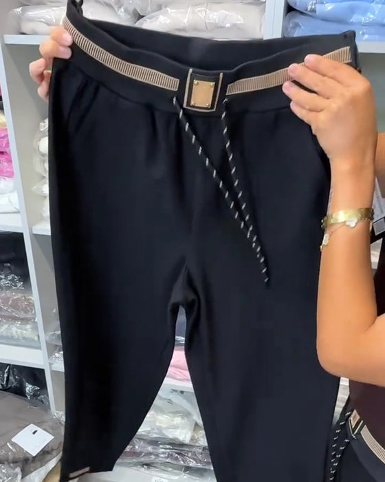 Stylish Drawstring Elastic Waist Pants