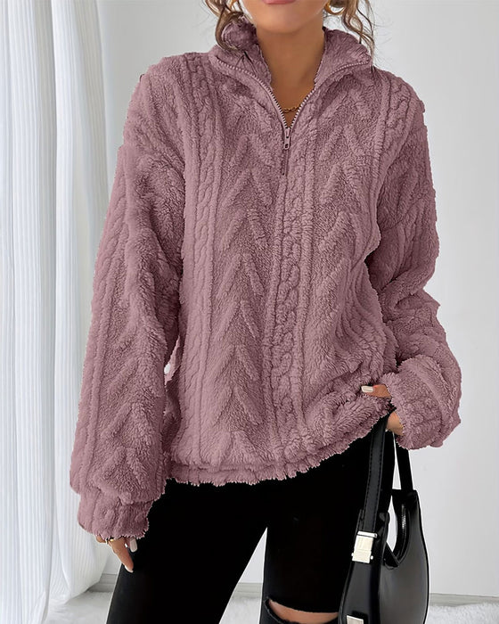 Double-Sided Fleece Half Zip Sweatshirt