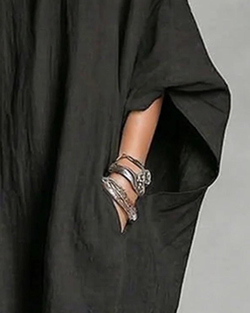 Loose Batwing Sleeve Plus Size Dress