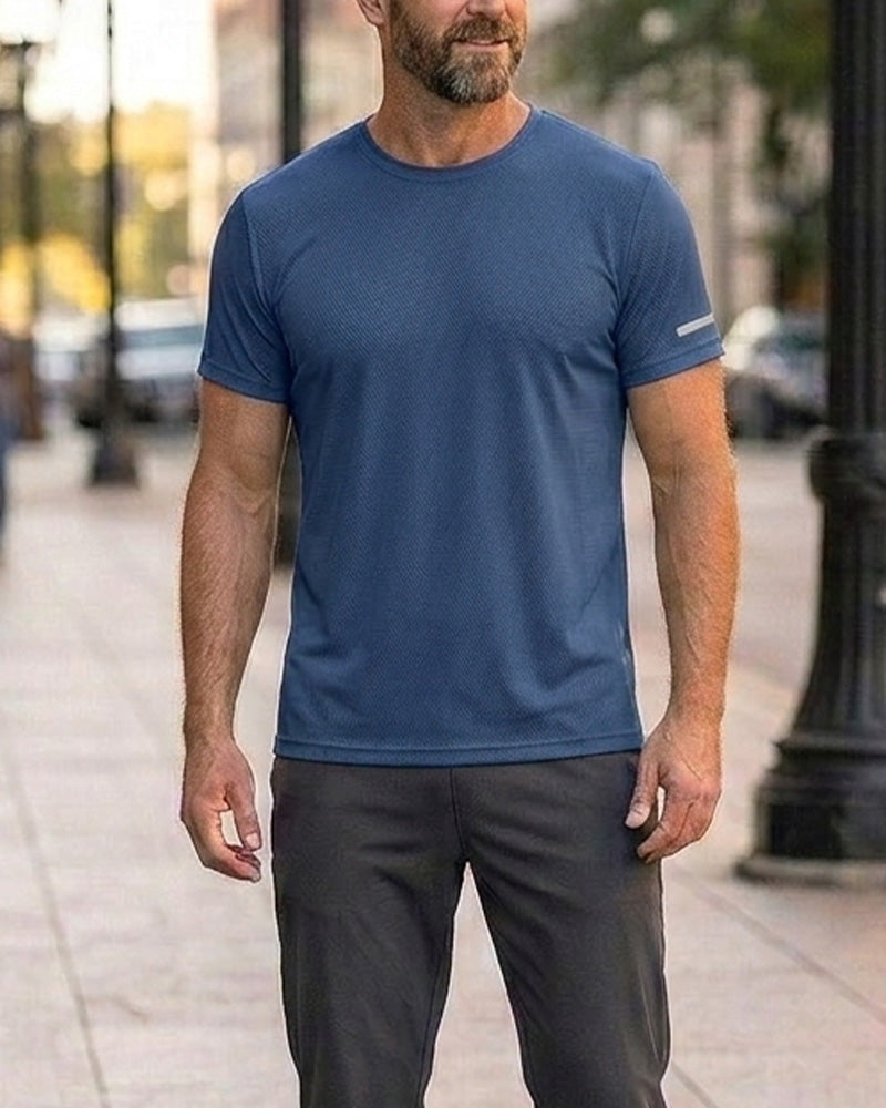 Men's Solid Color Short Sleeve Athletic T-Shirt