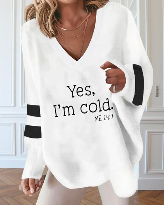 Striped Letter Top with Long Sleeve