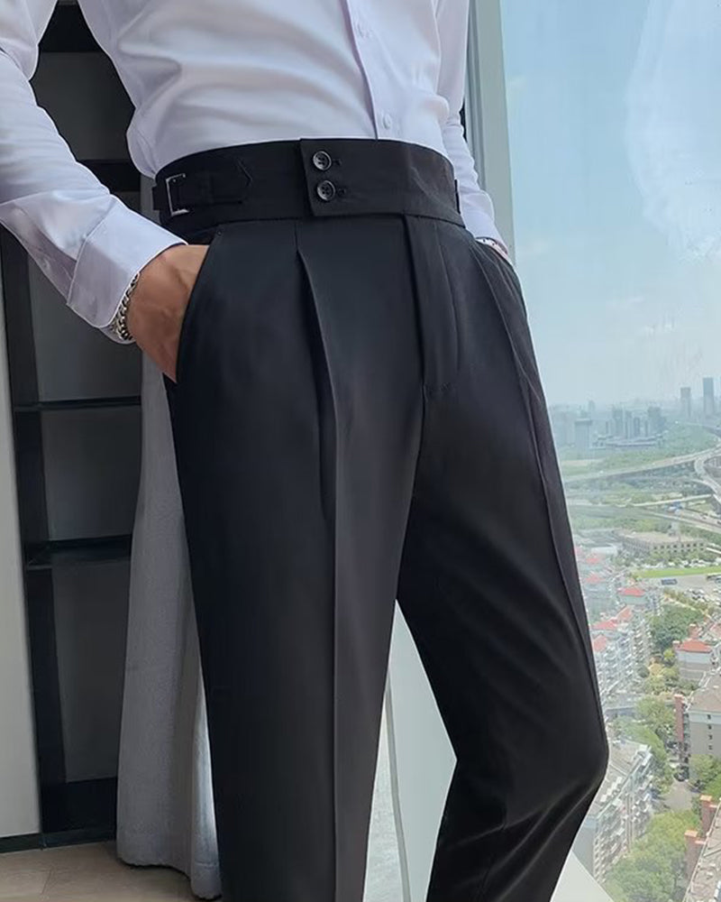 Men's Pocket Solid Casual Dress Pant