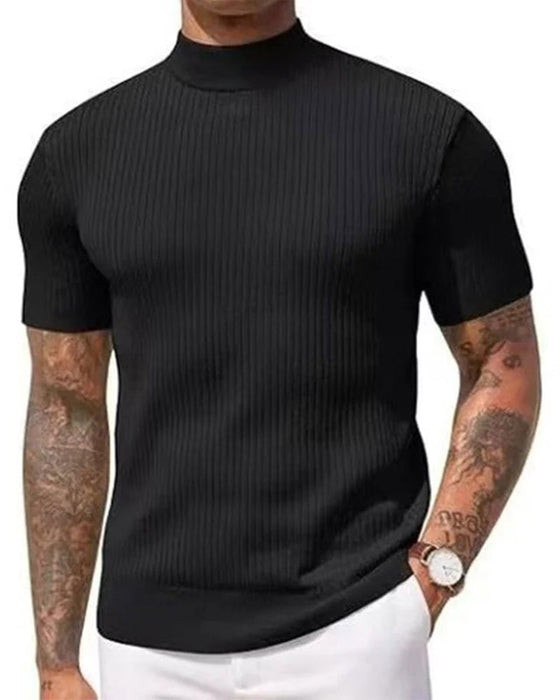 Mock Neck Men‘s Short Sleeve T-Shirt
