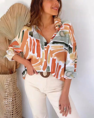 Colorful loose commuting shirt