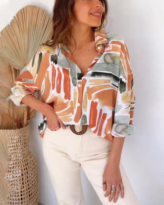 Colorful loose commuting shirt