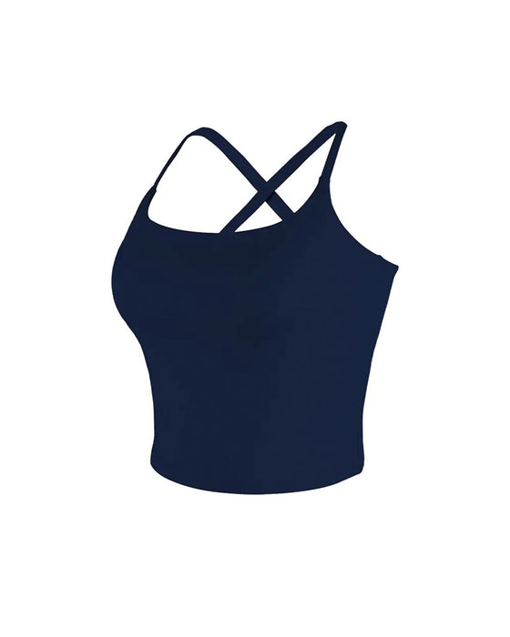Back Cross Solid Cami Top