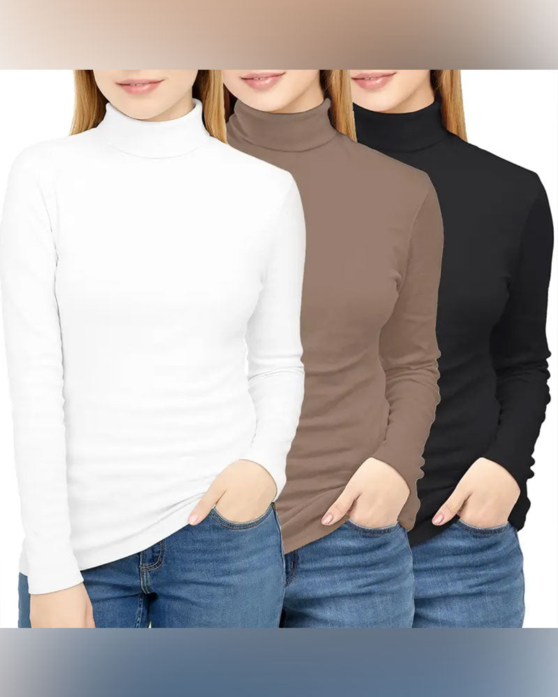 Solid Color Half Turtleneck Bottoming Top