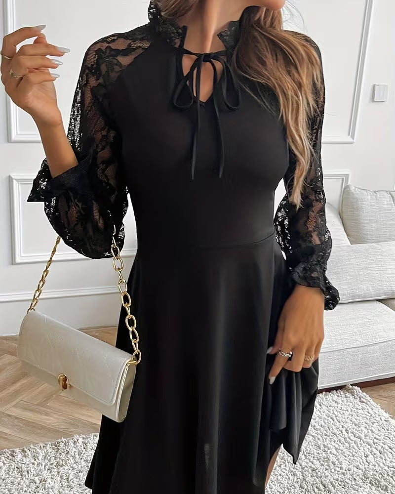 Lace Patchwork Elegant Slim Dress