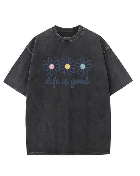 Daisy Print Casual Distressed T-Shirt