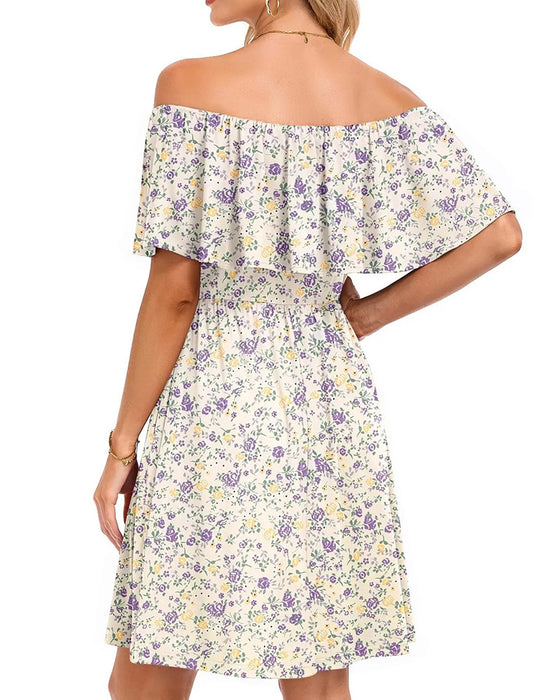 Floral Off-Shoulder Midi Dress