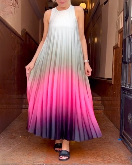 Gradient sleeveless long dress