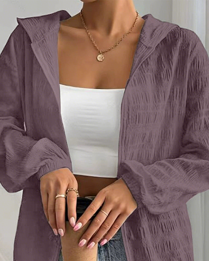 Hooded Sun-Protective Zipper Loose Coats