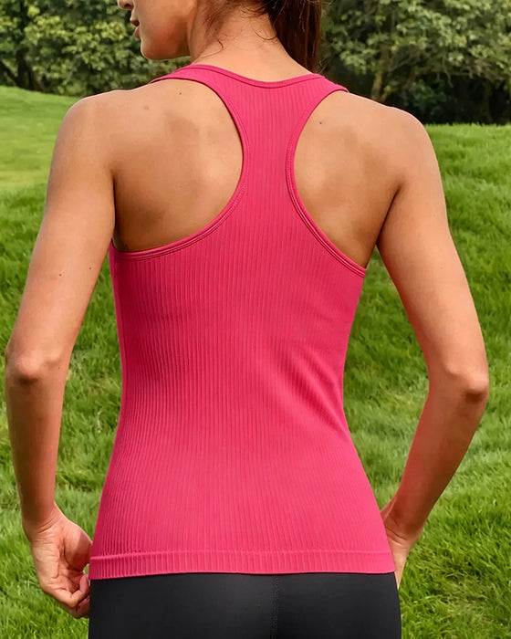 Racerback Strap Built-in Bra Tank Top