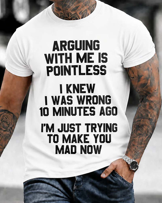 Men's Crew Neck Letter T-Shirt