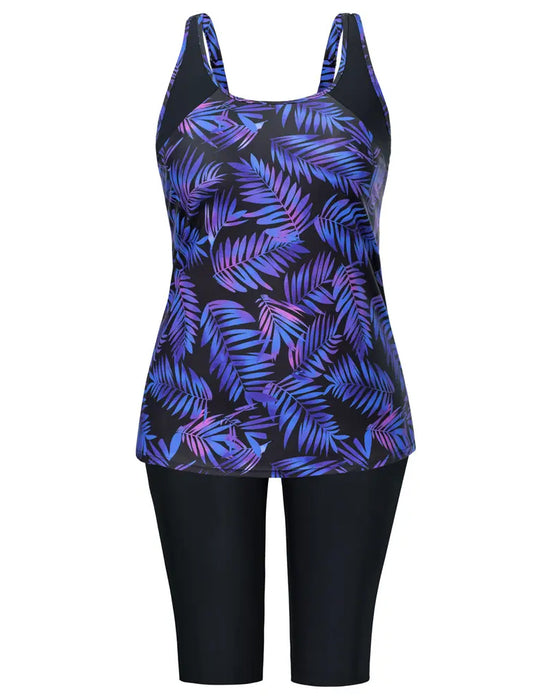 Vacation Print Sleeveless Tankini
