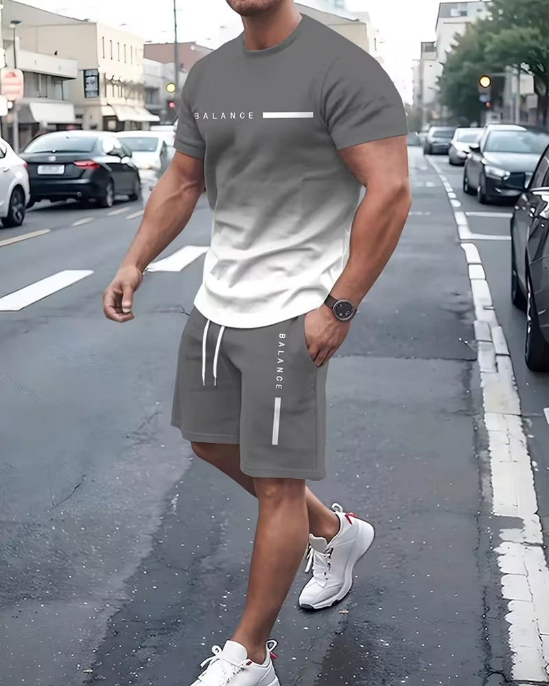 Men's Casual Printed Two-Piece Set