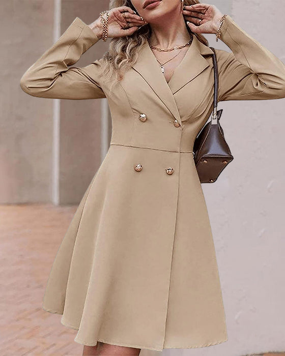 Button lapel elegant dress