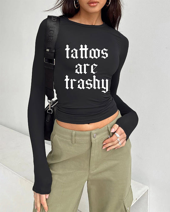 Tight-Fitting Long-Sleeved T-Shirt