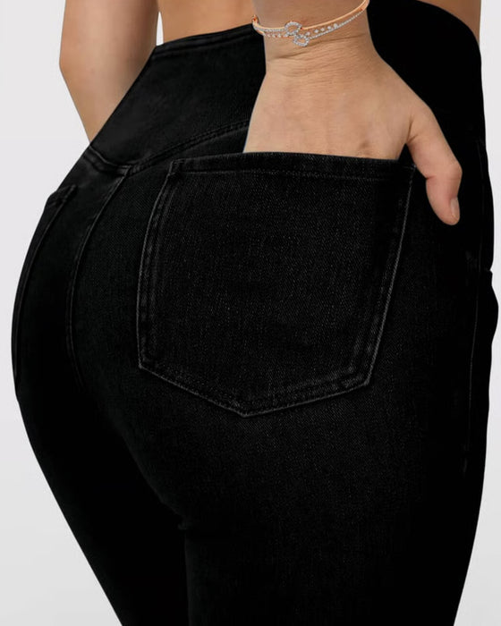 High Stretch Fashion Pocket Flare Pants