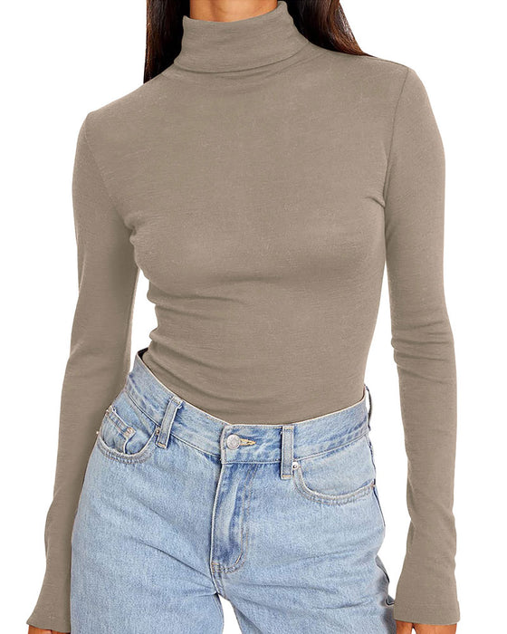 Solid Color Half Turtleneck Bottoming Top