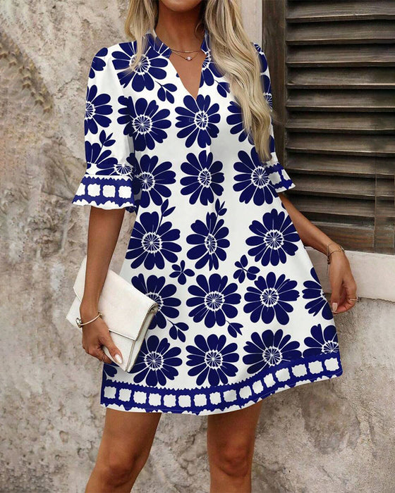 Elegant Floral Straight Dress