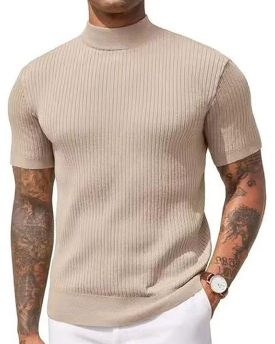 Mock Neck Men‘s Short Sleeve T-Shirt