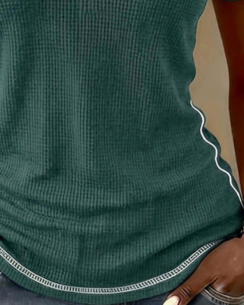 Waffle Weave Henley T-Shirt