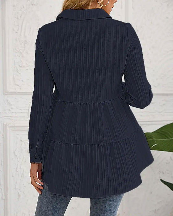 Elegant Lapel Waist Shirt