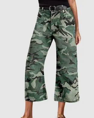 Cargo Wide-Leg Cropped Pants