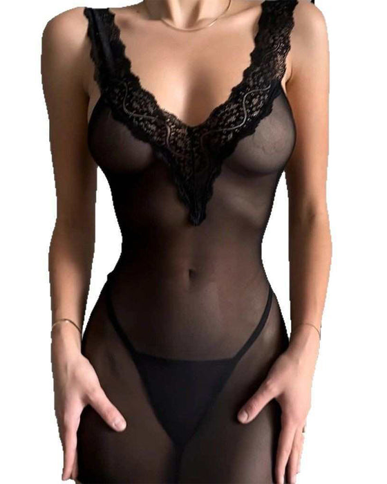 Sexy Strappy Lace Nightgown