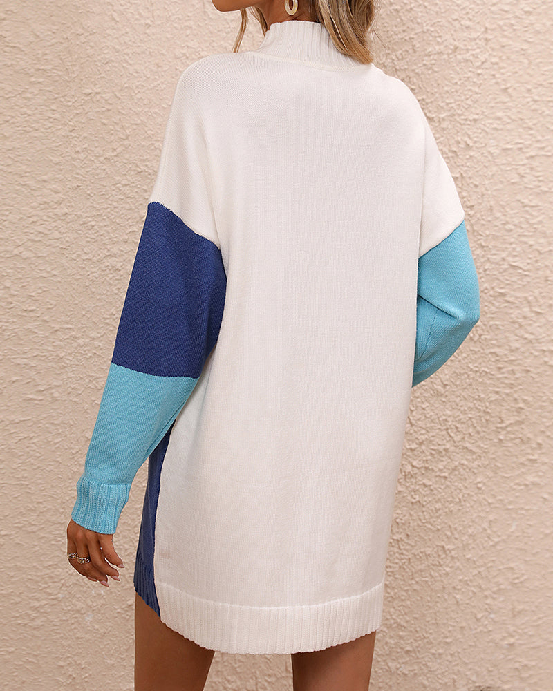 Casual Long Sweater with Crew Neck