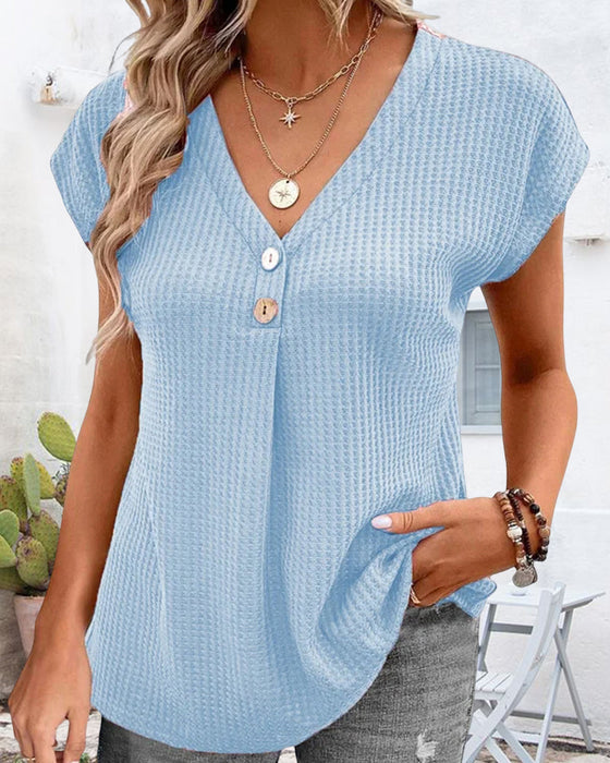 Plain V-neck T-shirt