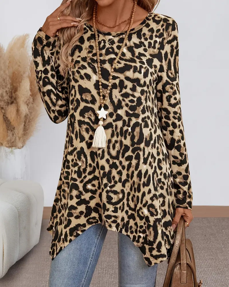 Leopard Print Casual Versatile T-shirt