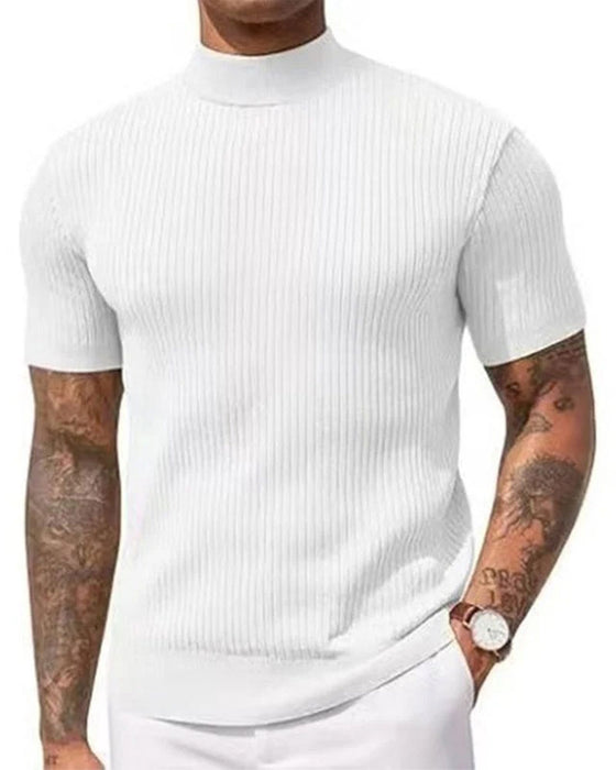 Mock Neck Men‘s Short Sleeve T-Shirt