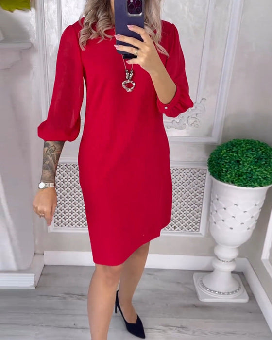 Solid color simple elegant dress