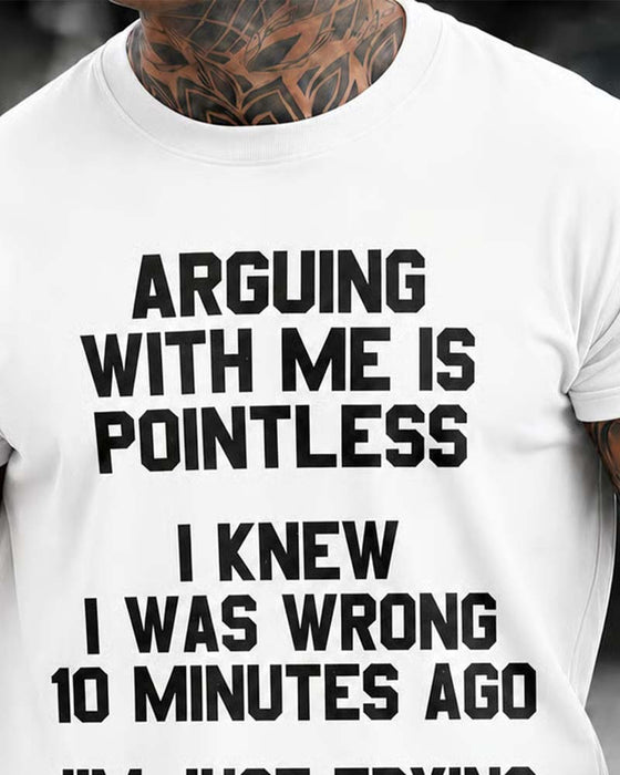 Men's Crew Neck Letter T-Shirt