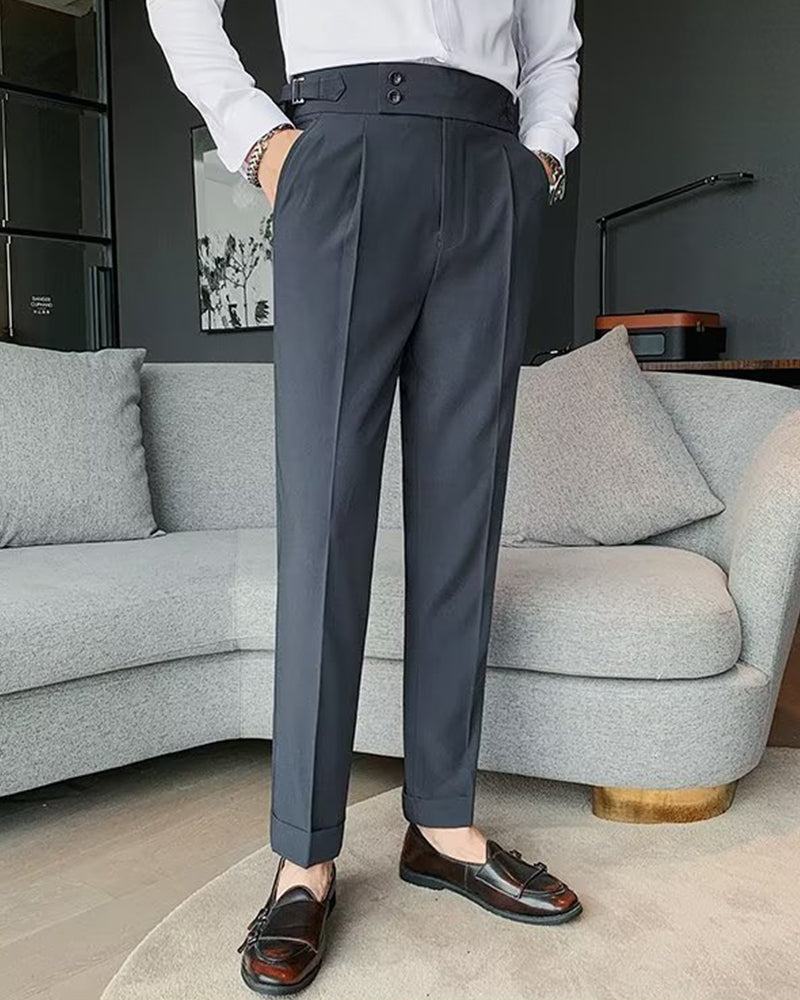 Men's Pocket Solid Casual Dress Pant