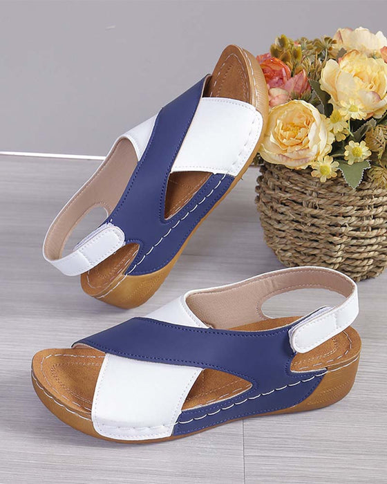 Colorblock Wedge Casual Sandal