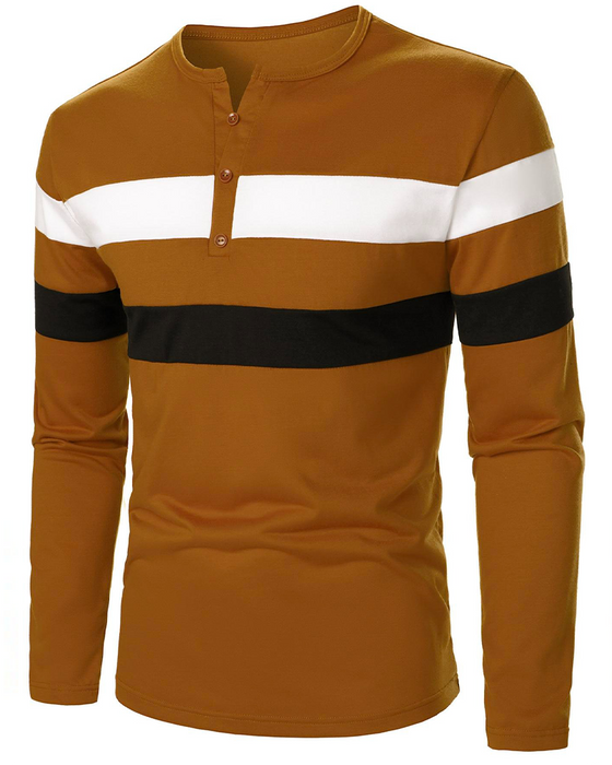 Crewneck Striped Long-Sleeve Men‘s T-Shirt