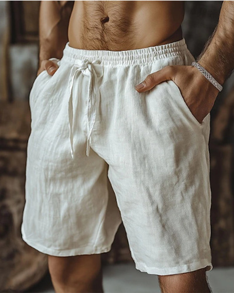 Drawstring Elastic Waist Shorts