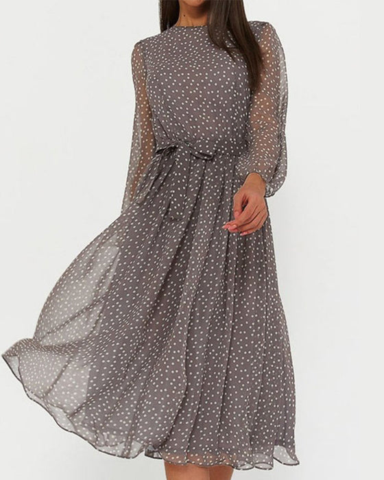 Elegant polka dot print dress