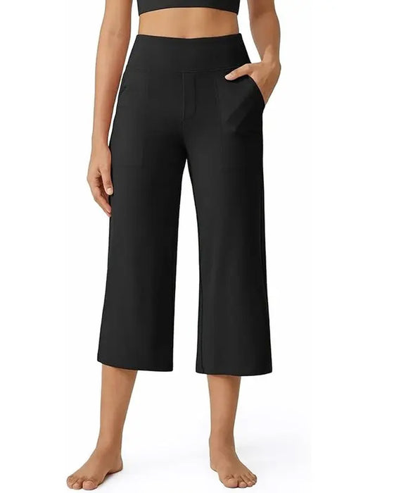 Solid Casual Versatile Cropped Pant