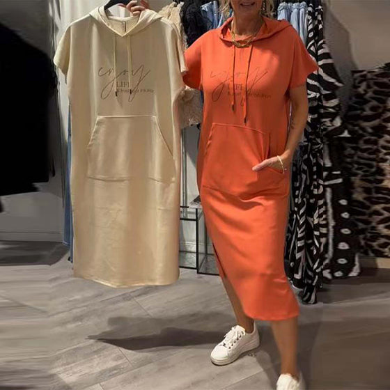 Hooded Casual Drawstring Dress