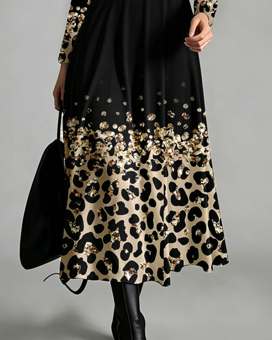 Ombre Leopard Casual Dress
