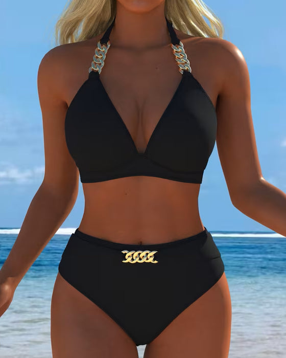 Halter Metal Buckle Bikini