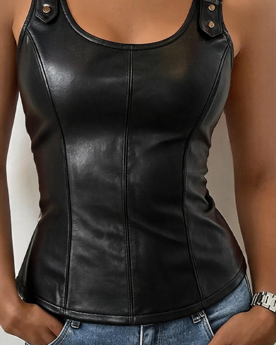 U-Neck Camisole Slim-Fit Tank Top