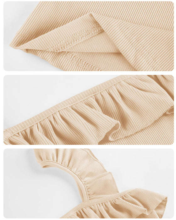 Ruffle Trim Ribbed Cami Top